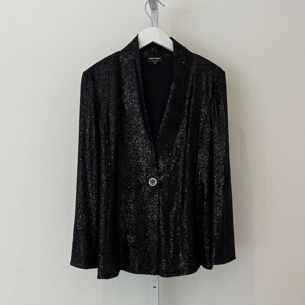 GIORGIO ARMANI BLACK EMBELLISHED JACKET SIZE IT 46 / US 10-12 NWOTS!
